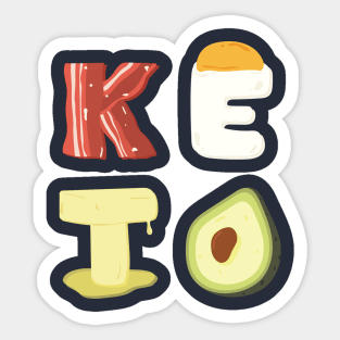 KETO Letters Bacon Egg Butter Avocado Healthy Fats Sticker